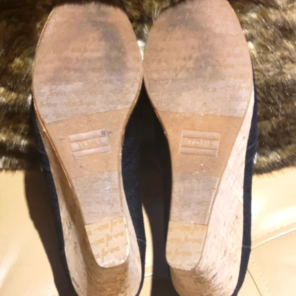 Tom's Canvas Wedges - Black - Picture 4 of 5